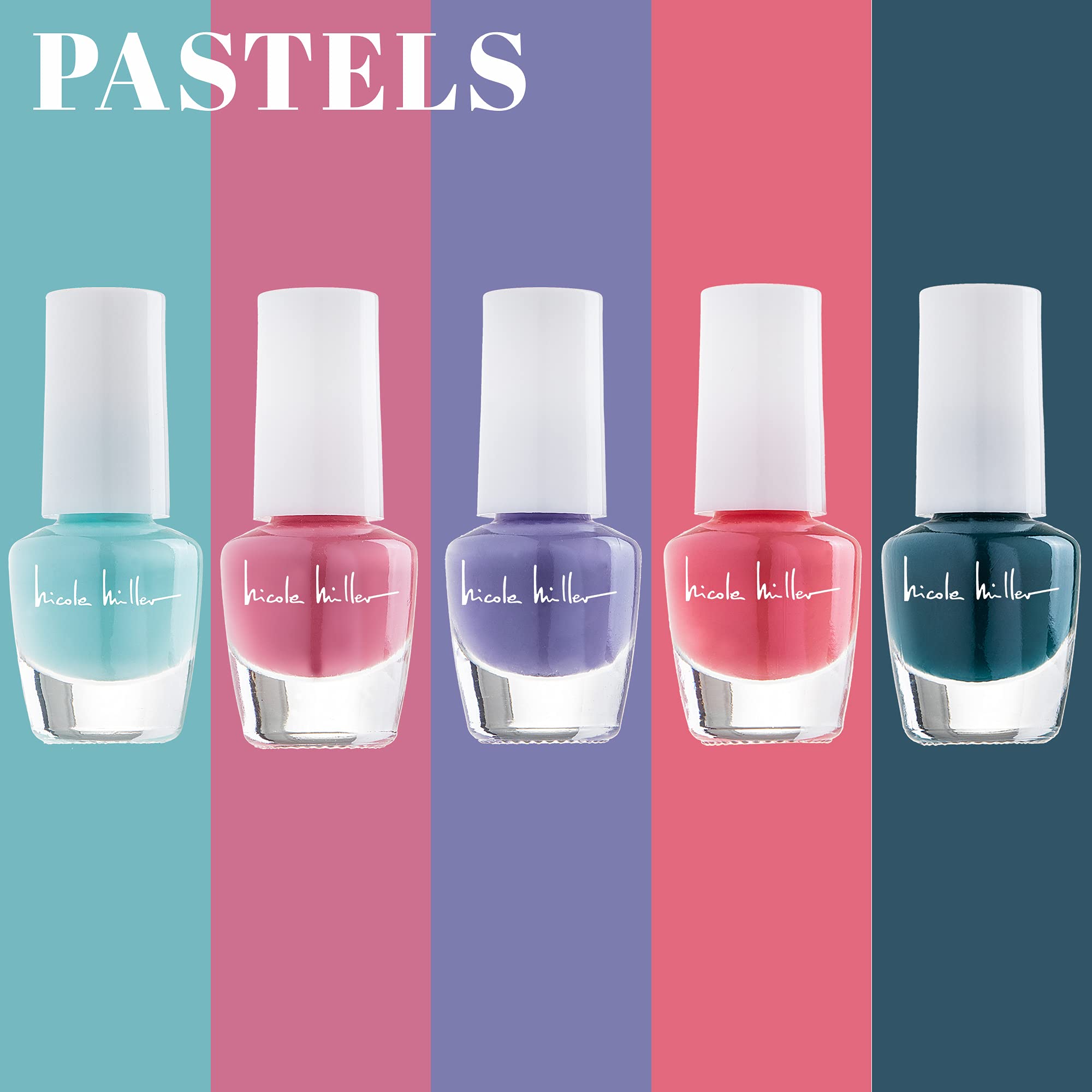 Nicole Miller New York mini nail polish pastel tones ideal for soft everyday looks.