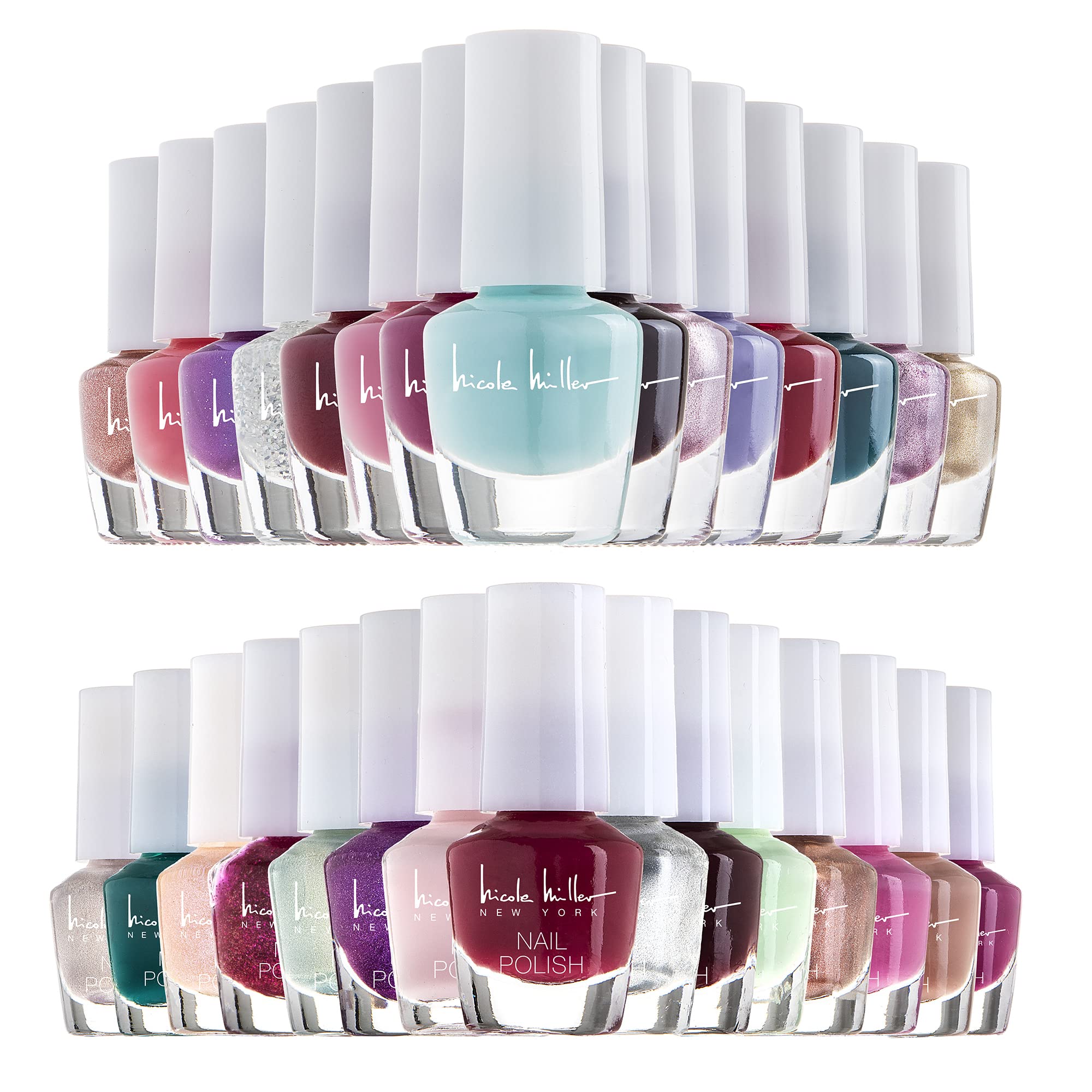 Nicole Miller New York mini nail polish set shows a colorful color variety for daily looks.