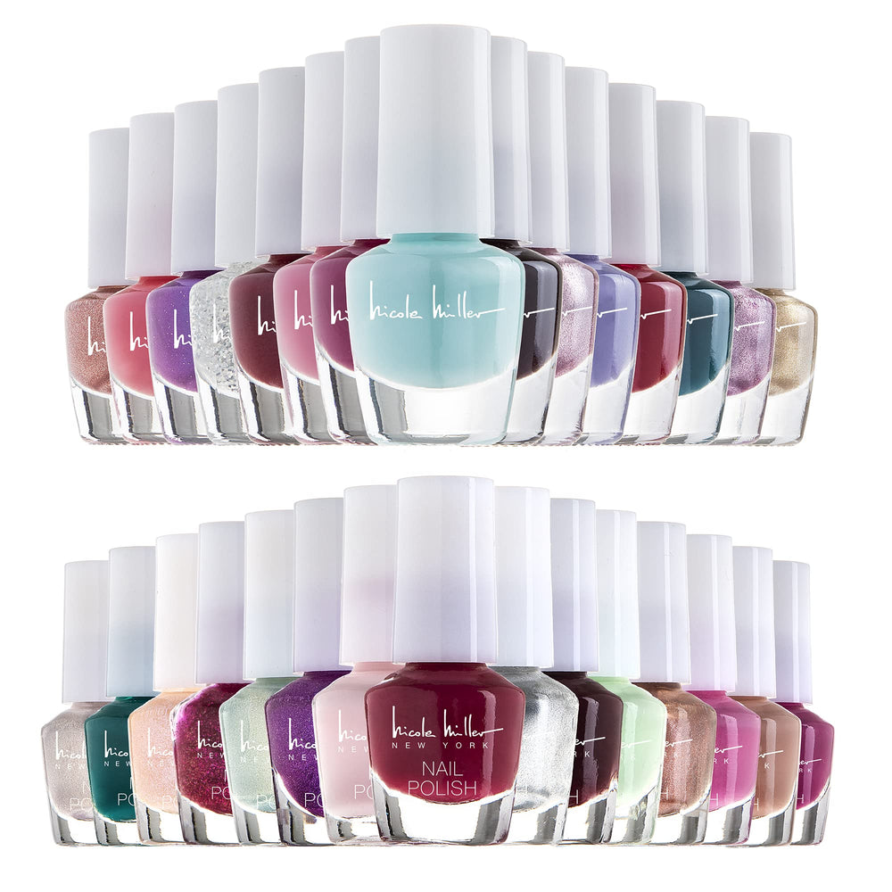 Nicole Miller New York mini nail polish set shows a colorful color variety for daily looks.
