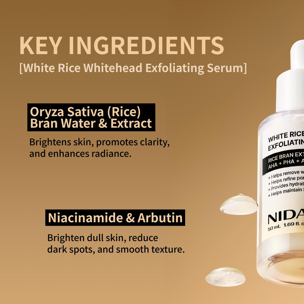 NIDA Niacinamide and Arbutin visual illustrating brightening and even tone potential.