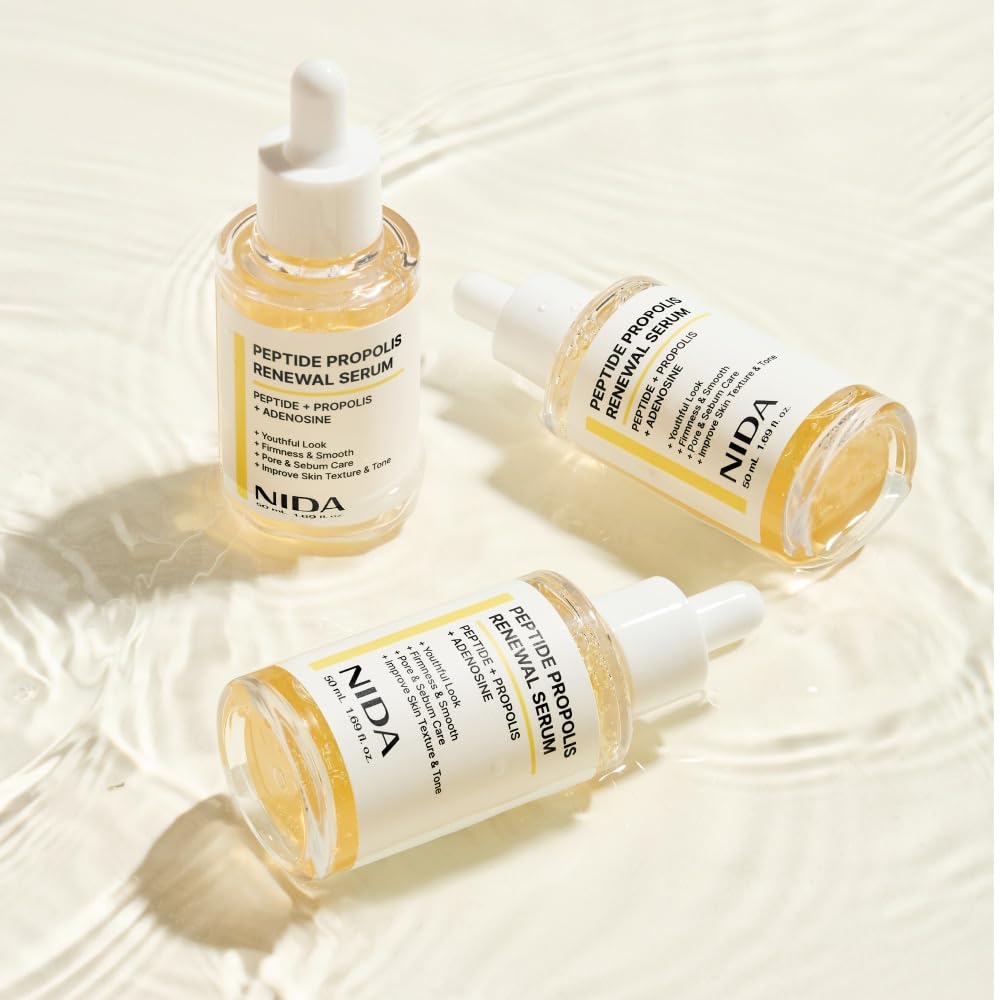 NIDA Peptide Propolis Renewal Serum in-use shot for daily care.