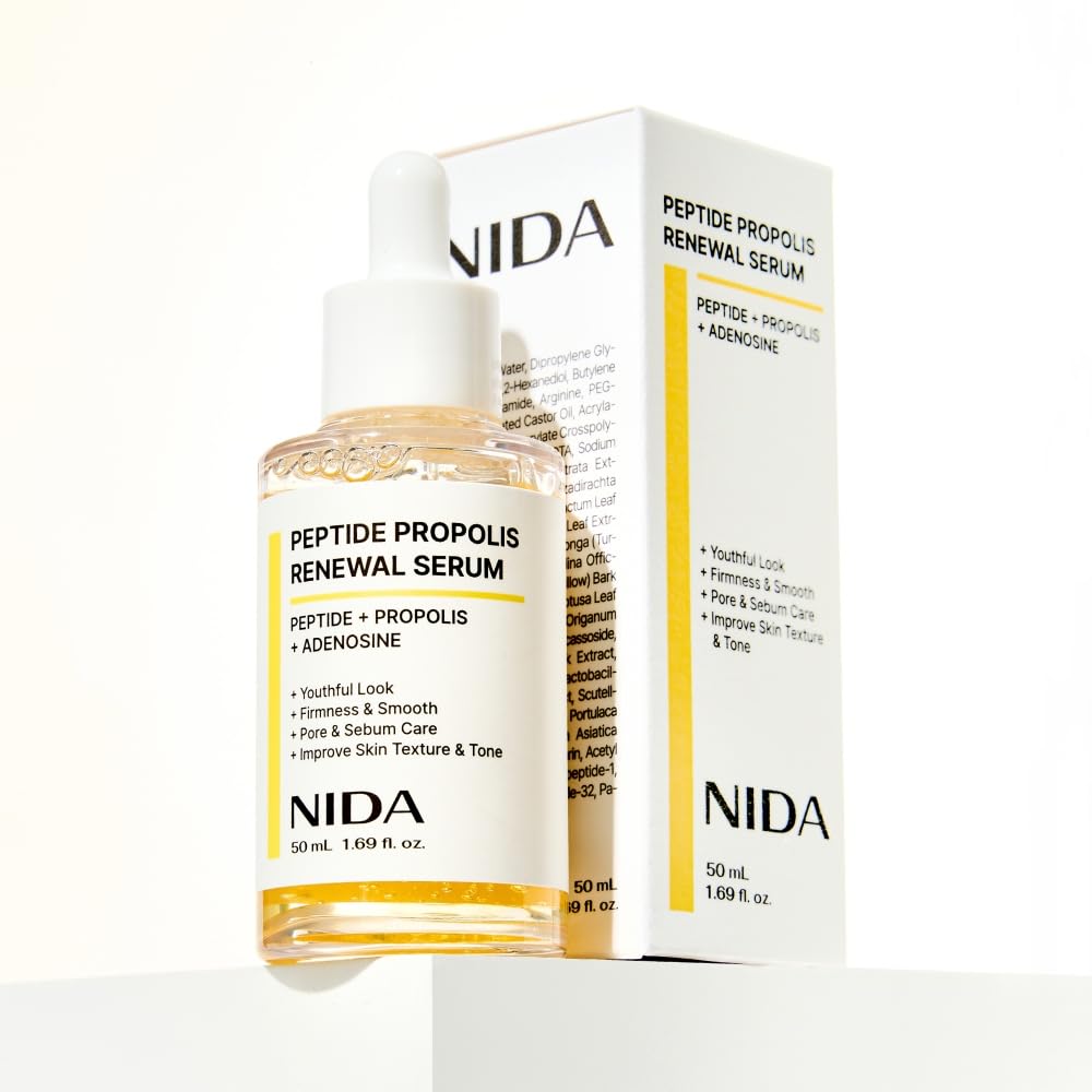 NIDA Peptide Renewal Serum texture close-up shows fast absorption.