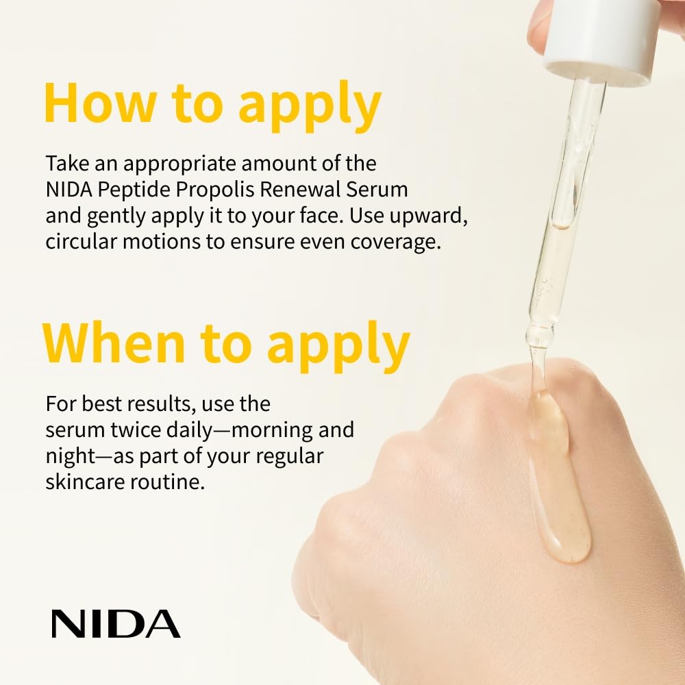 NIDA Renewal Serum packaging shown for easy all-skin-types routines.