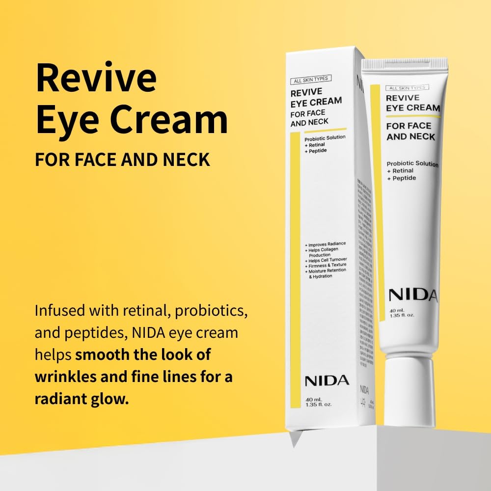 NIDA Revive Eye Cream pump in action for easy, precise daily application