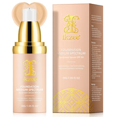 NIFEISHI 4-in-1 foundation bottle close-up shows sleek packaging and shade-matching promise.