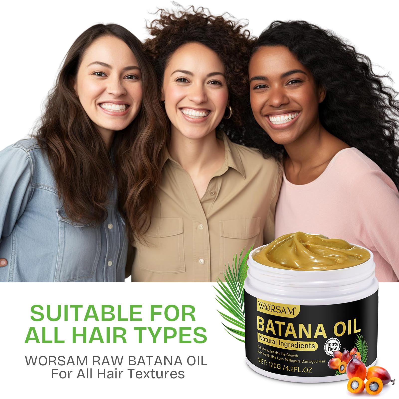 NIFEISHI Batana Oil on curly hair demonstrates frizz control.