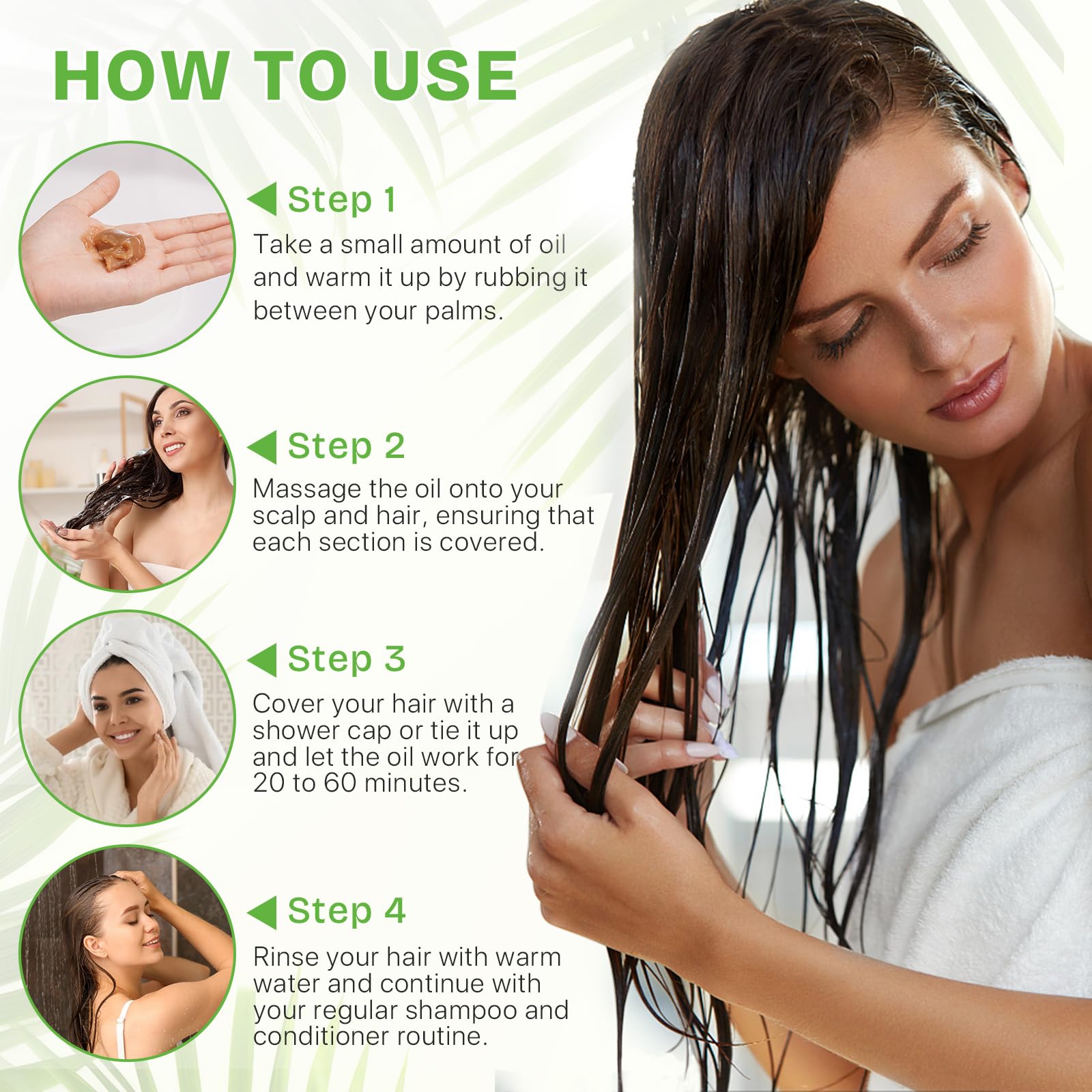 NIFEISHI Batana Oil hair-application on hands before use.