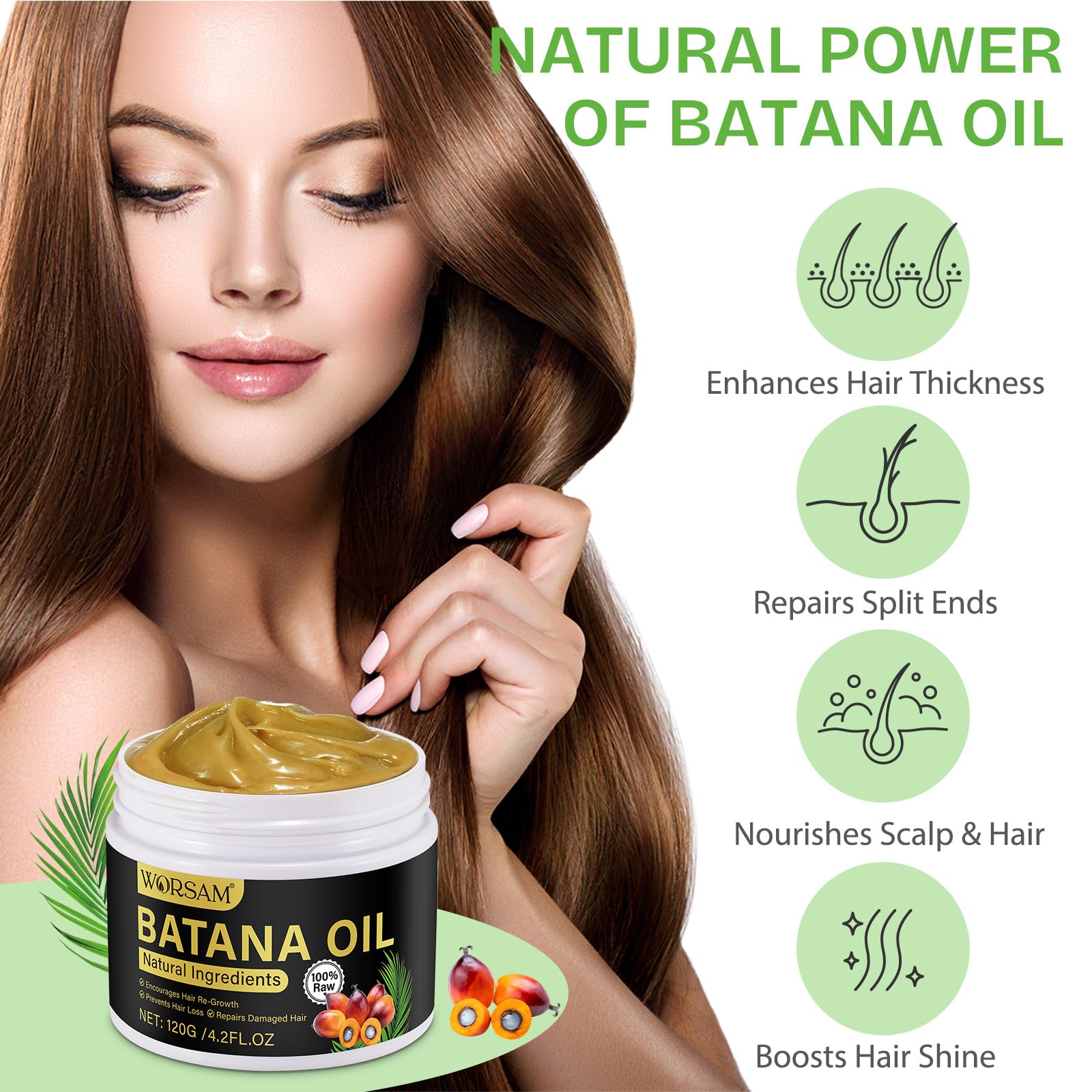 NIFEISHI Batana Oil jar highlighting nourishing treatment for split ends.