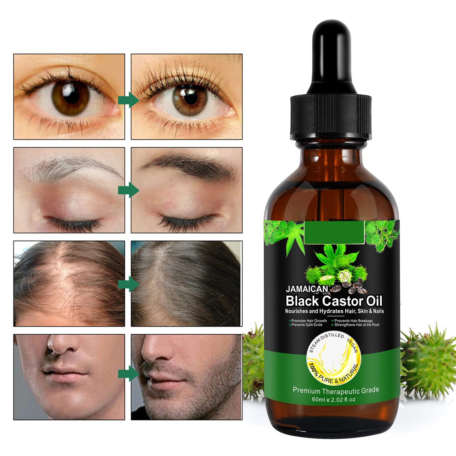 NIFEISHI castor oil supports hair shine and perceived fullness.
