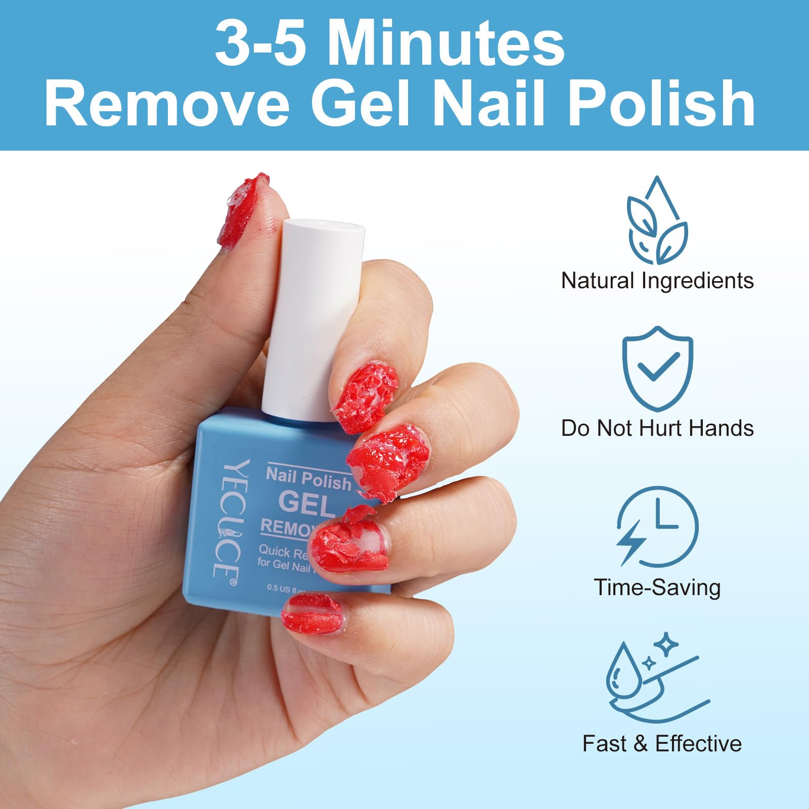 NIFEISHI brush-applicator remover enables easy 3–5 minute gel polish lift.