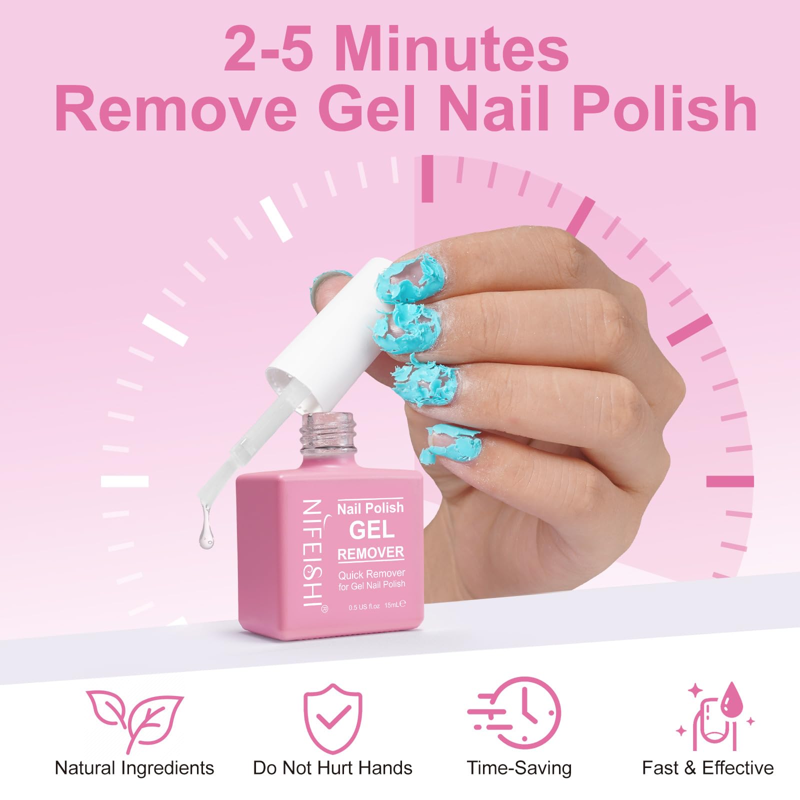 NIFEISHI remover application demonstrates a light coat for quick results.