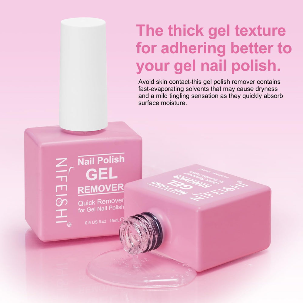 NIFEISHI remover suitable for UV gel, acrylic, and natural nails.