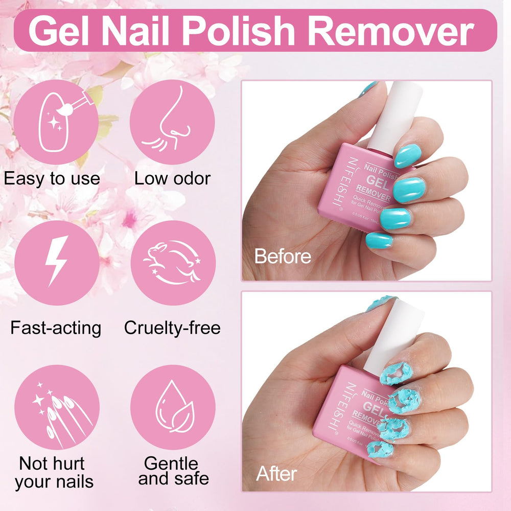 NIFEISHI remover waiting time emphasized at 2–5 minutes.