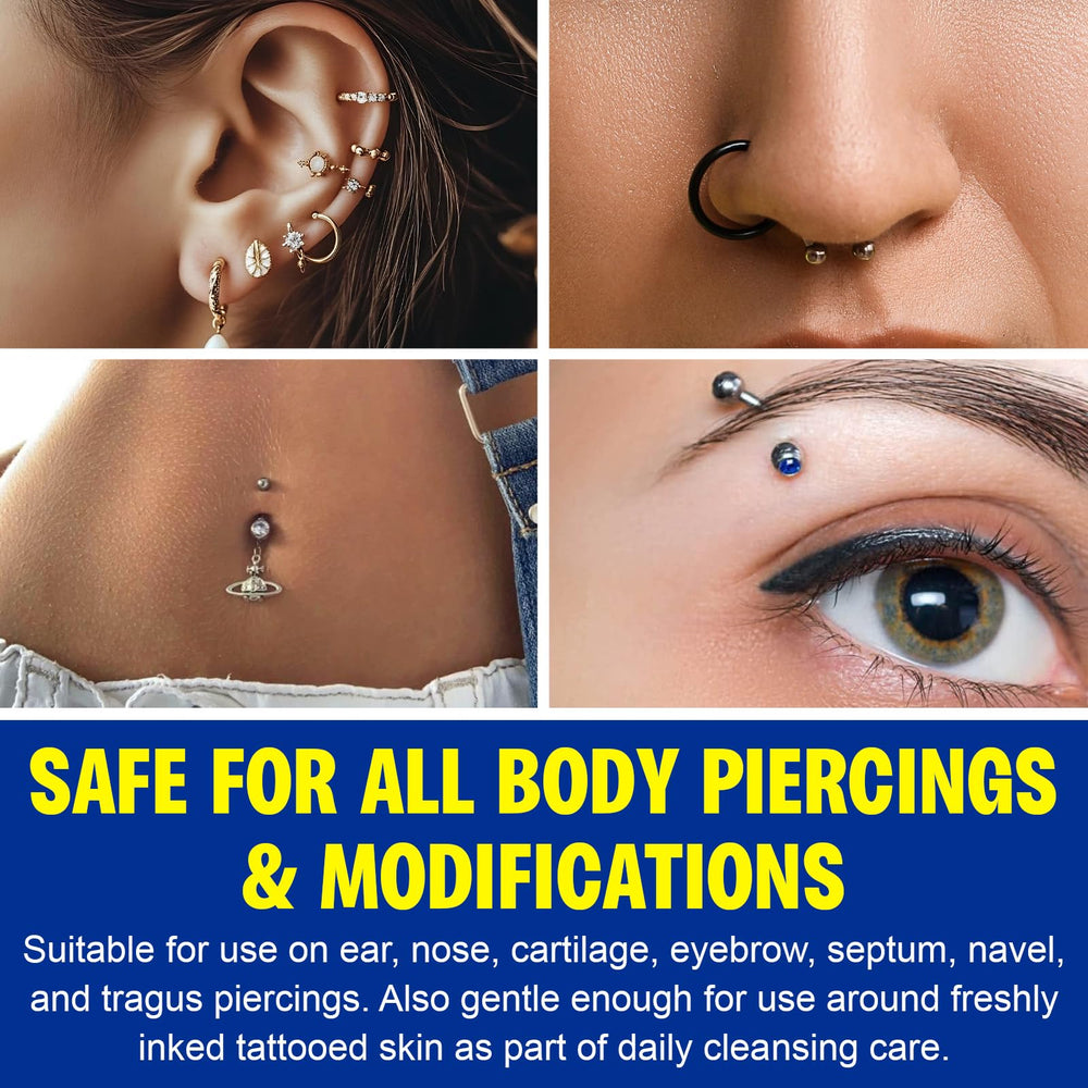 NIFEISHI piercing aftercare packaging shows protective cap and travel-friendly design.