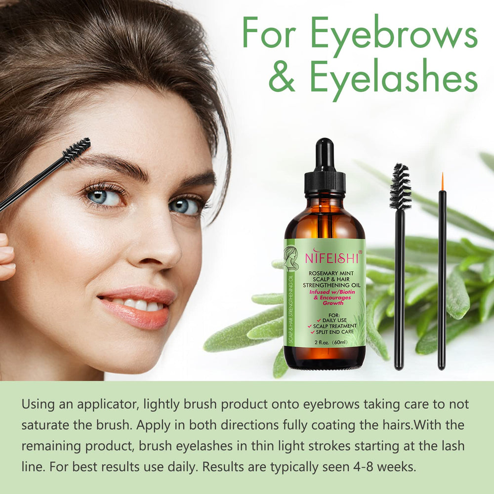NIFEISHI rosemary oil with eyelash brush for conditioning lashes.