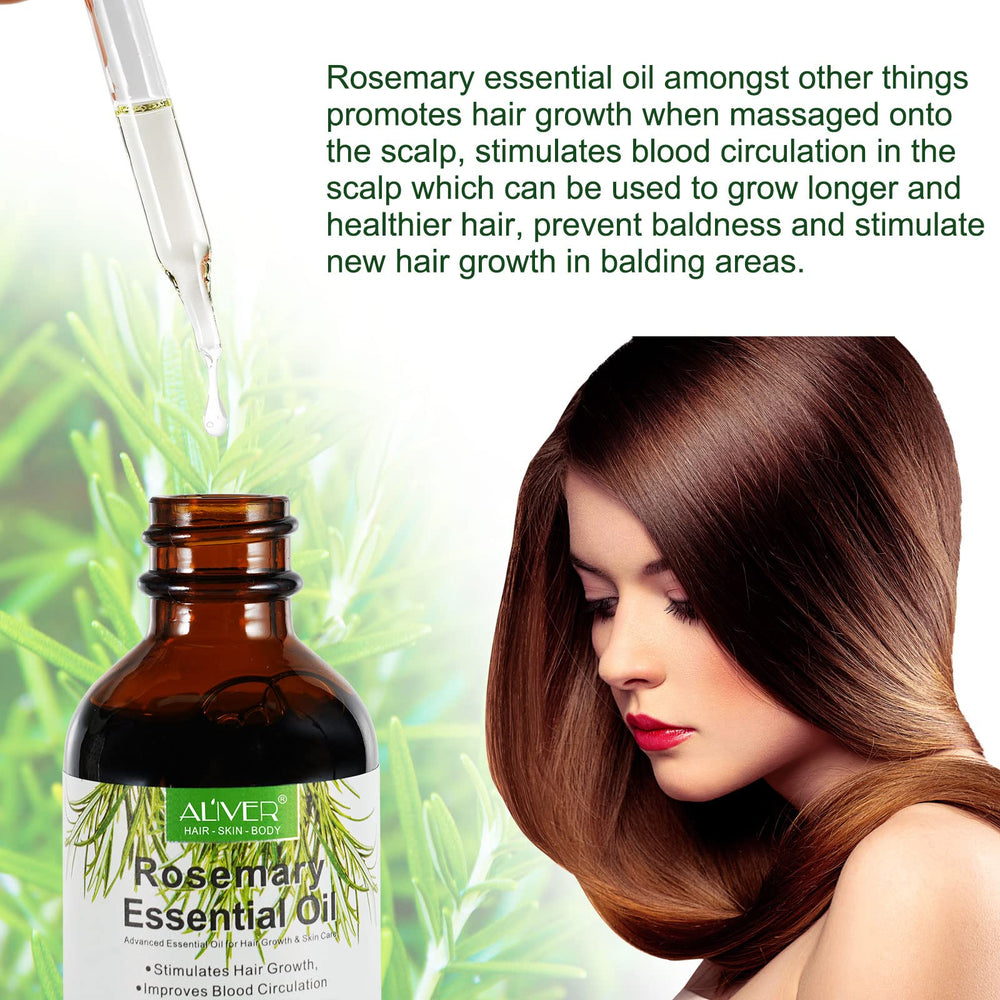 NIFEISHI rosemary oil bottle highlights a lightweight, non-greasy feel.