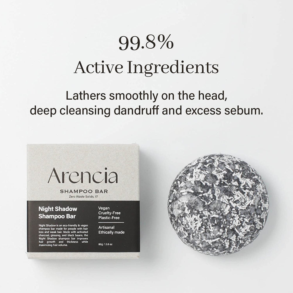 Close-up of natural ingredients from ARENCIA Night Shadow for vegan, clean beauty.