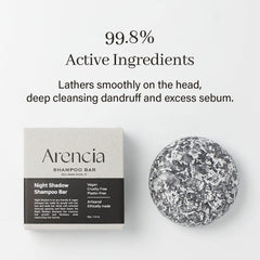 Close-up of natural ingredients from ARENCIA Night Shadow for vegan, clean beauty.