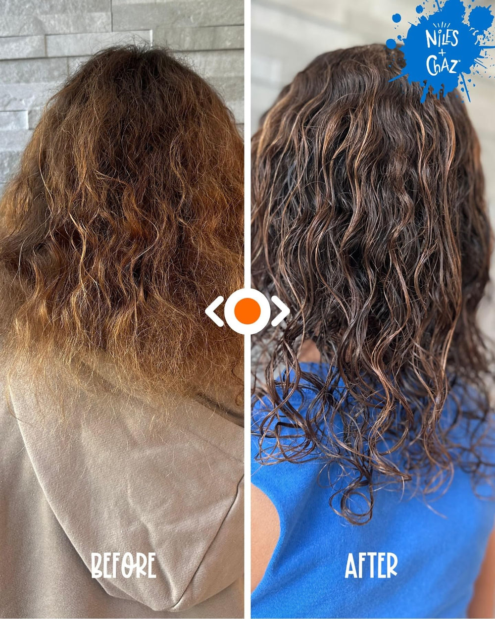 Spray dispense of Tangles Shmangles for quick detangling after bath