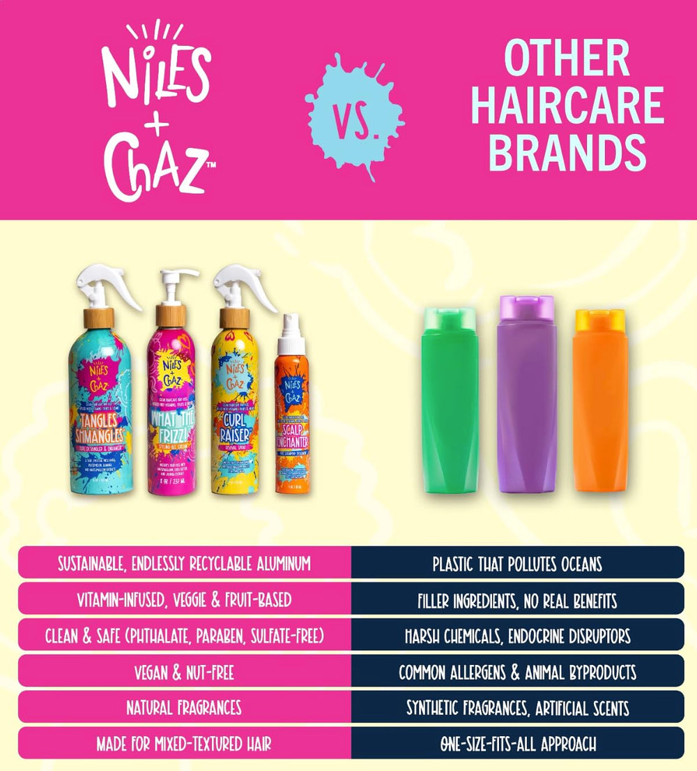 Niles + Chaz kid morning routine featuring the styling gel cream.