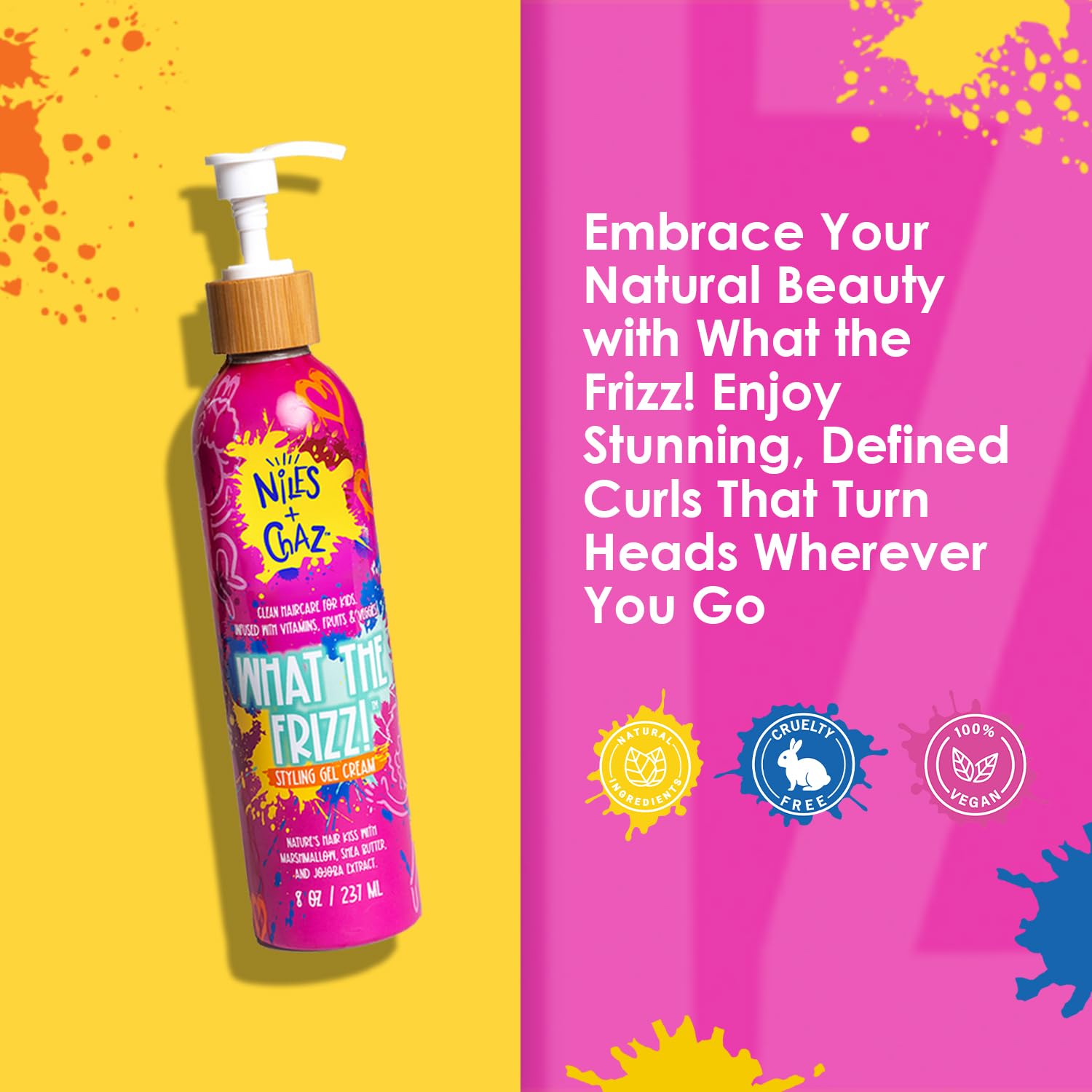 Niles + Chaz silicone-free label emphasizes gentle care.