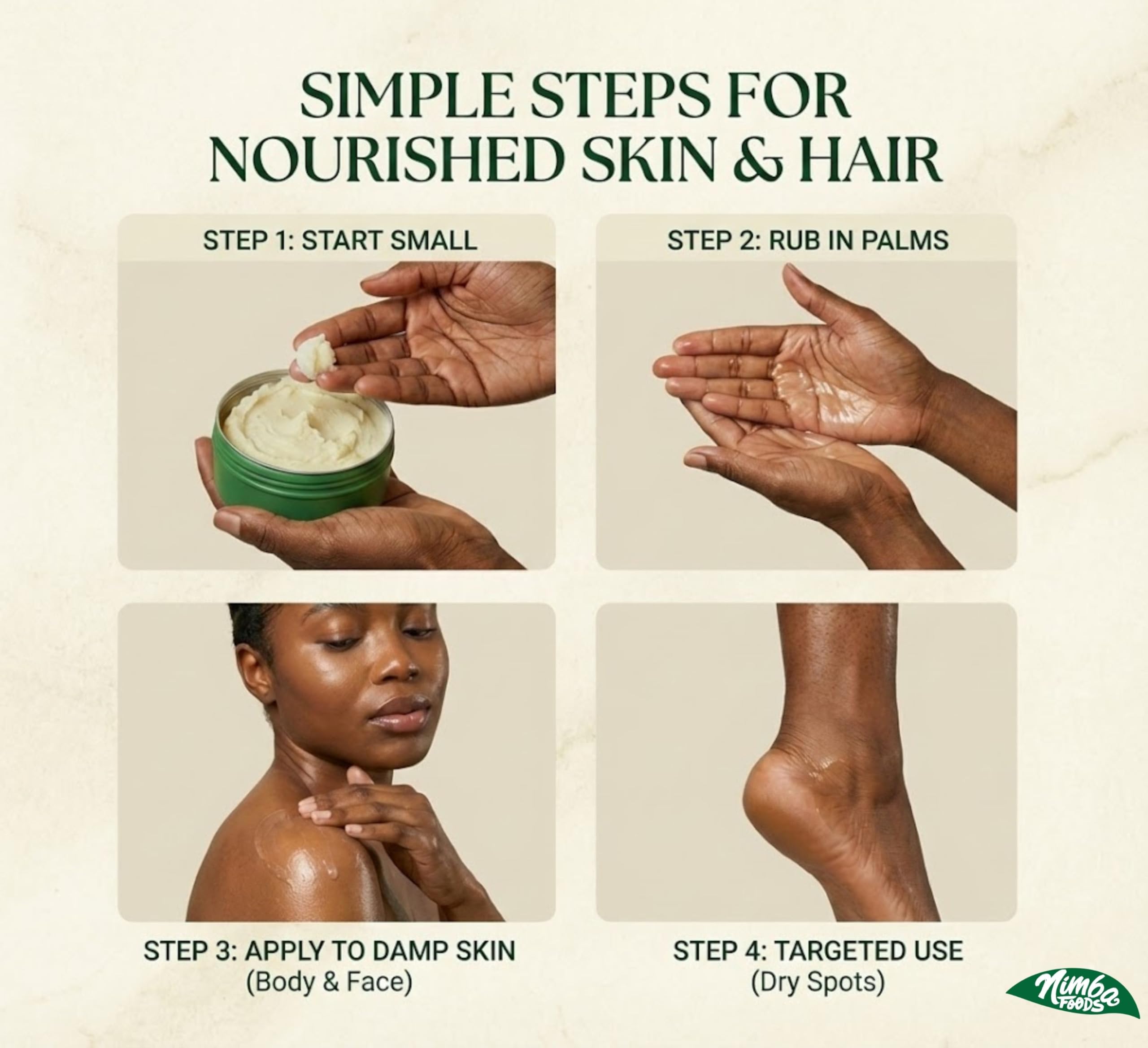 Nimba Foods whipped shea butter packaging may vary while quality stays identical.