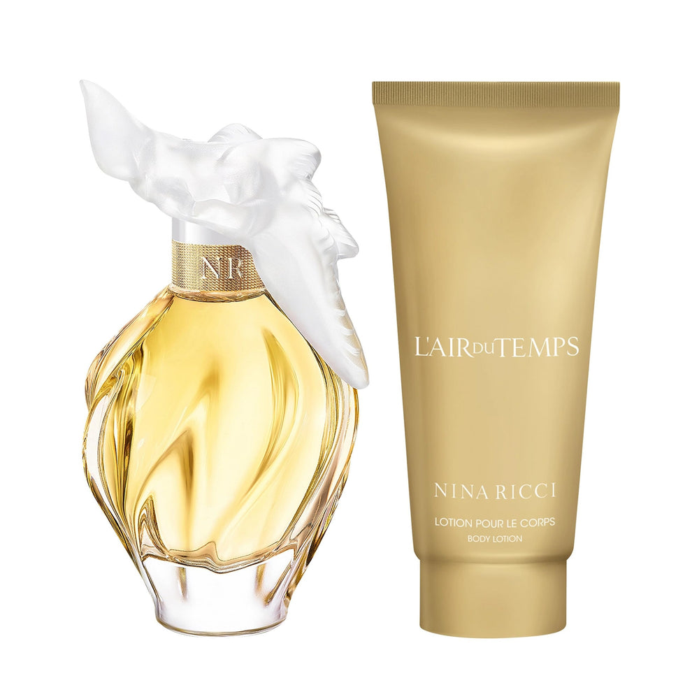 Nina Ricci L Air Du Temps body lotion nourishes skin with subtle fragrance for lasting softness.