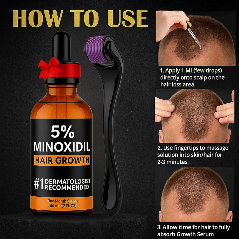 Nincrane Minoxidil dropper tip delivers precise dose onto the scalp.