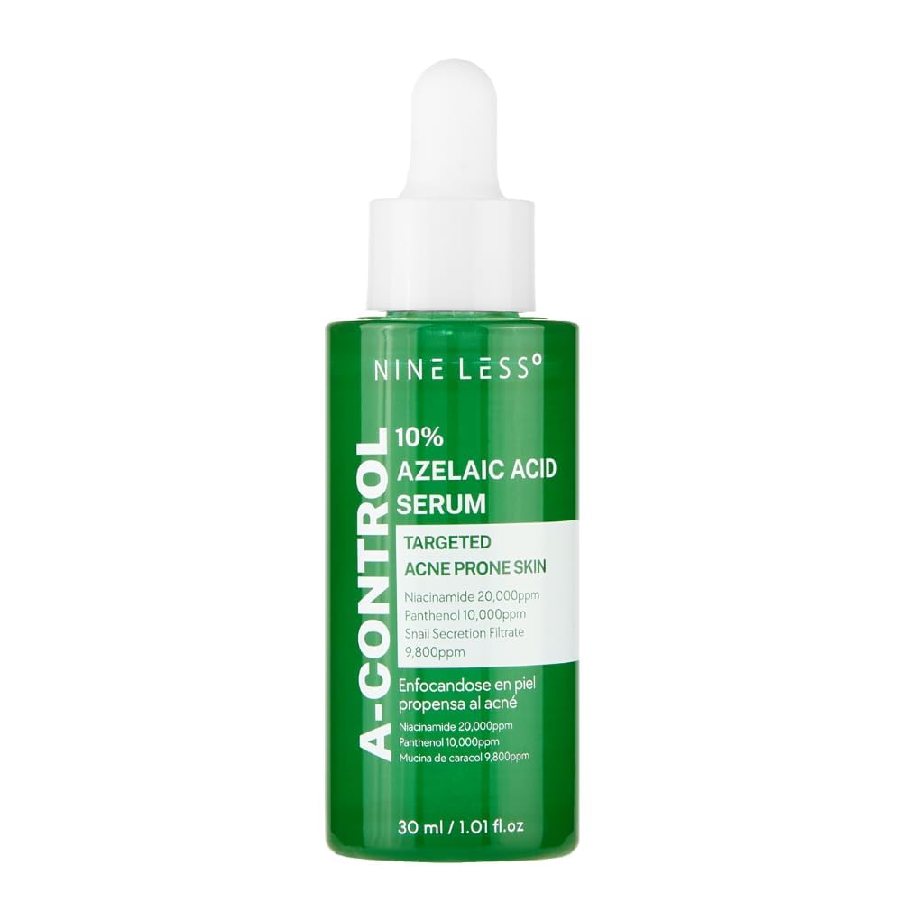NINELESS A-Control 10% Azelaic Acid Serum bottle front highlighting premium packaging and clarity of purpose