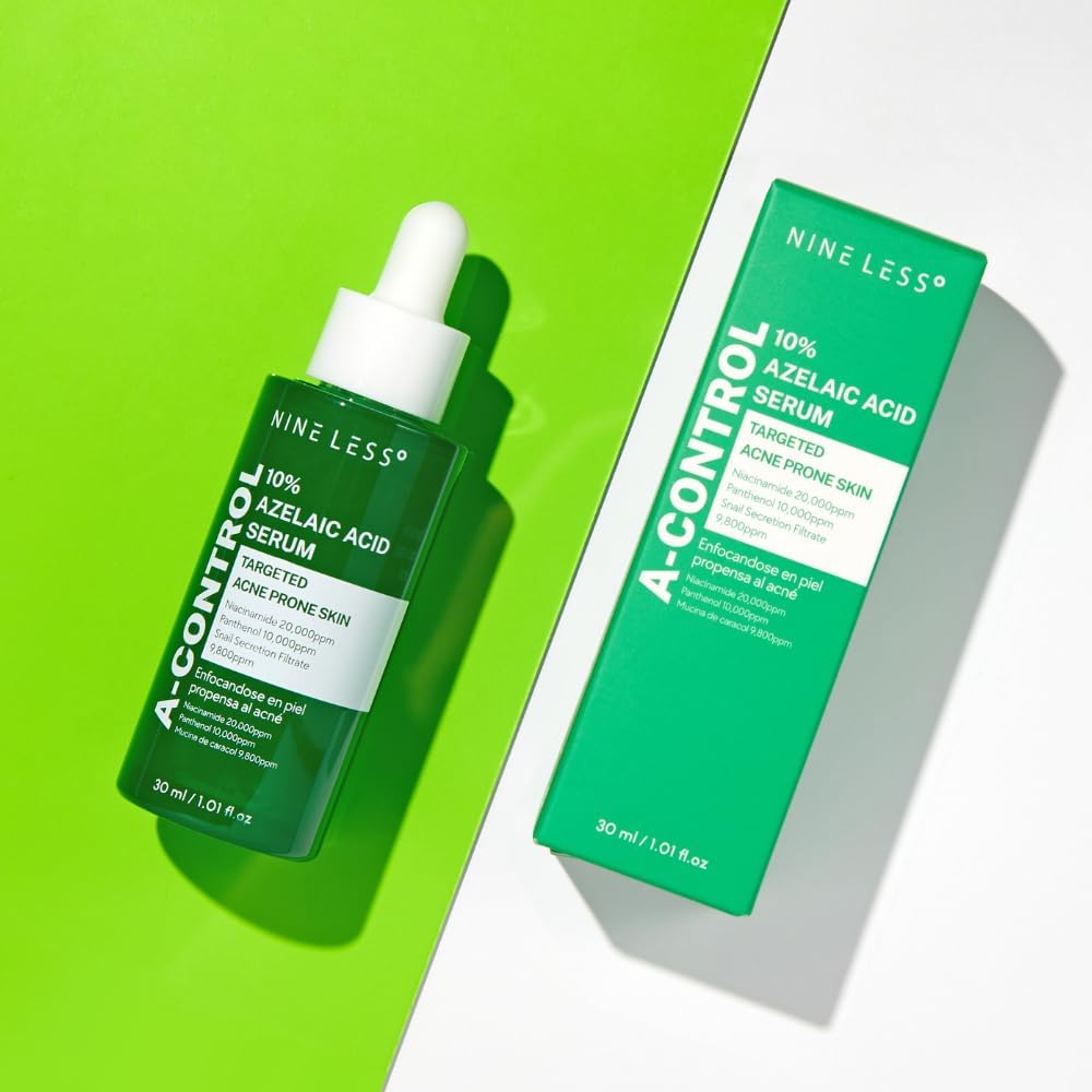 NINELESS A-Control serum dropper dispensing product and clean formula for balanced skin
