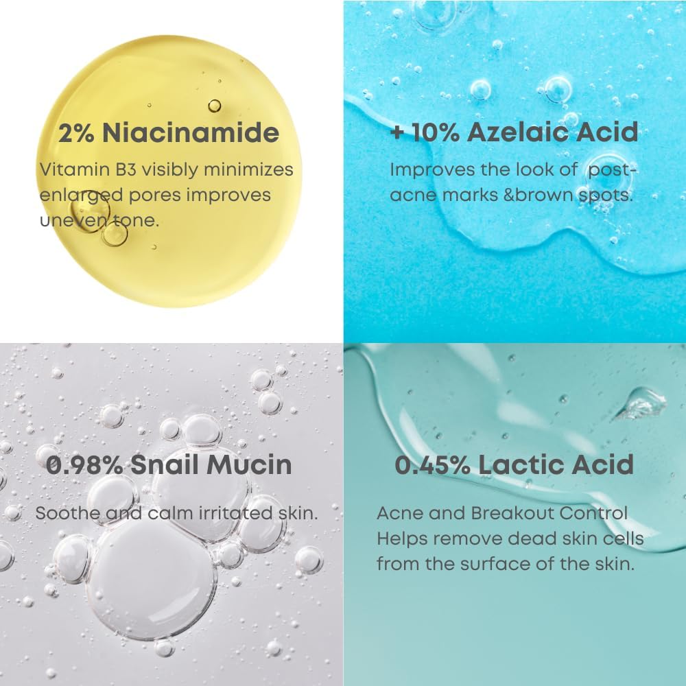 NINELESS A-Control 10% serum texture close-up shows smooth, lightweight formula