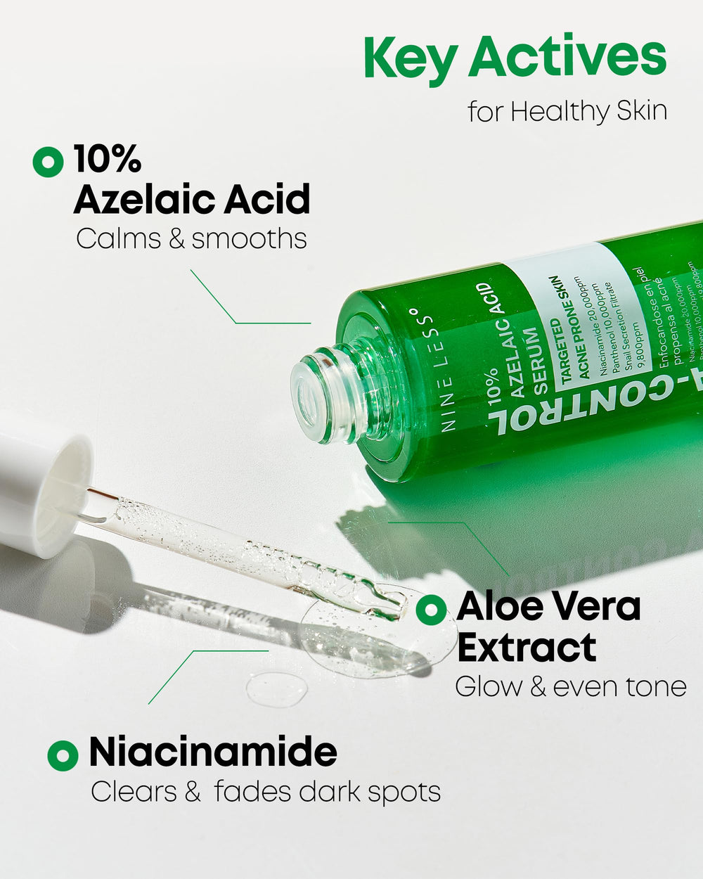 Close-up of the serum texture showing lightweight, fast-absorbing formula.