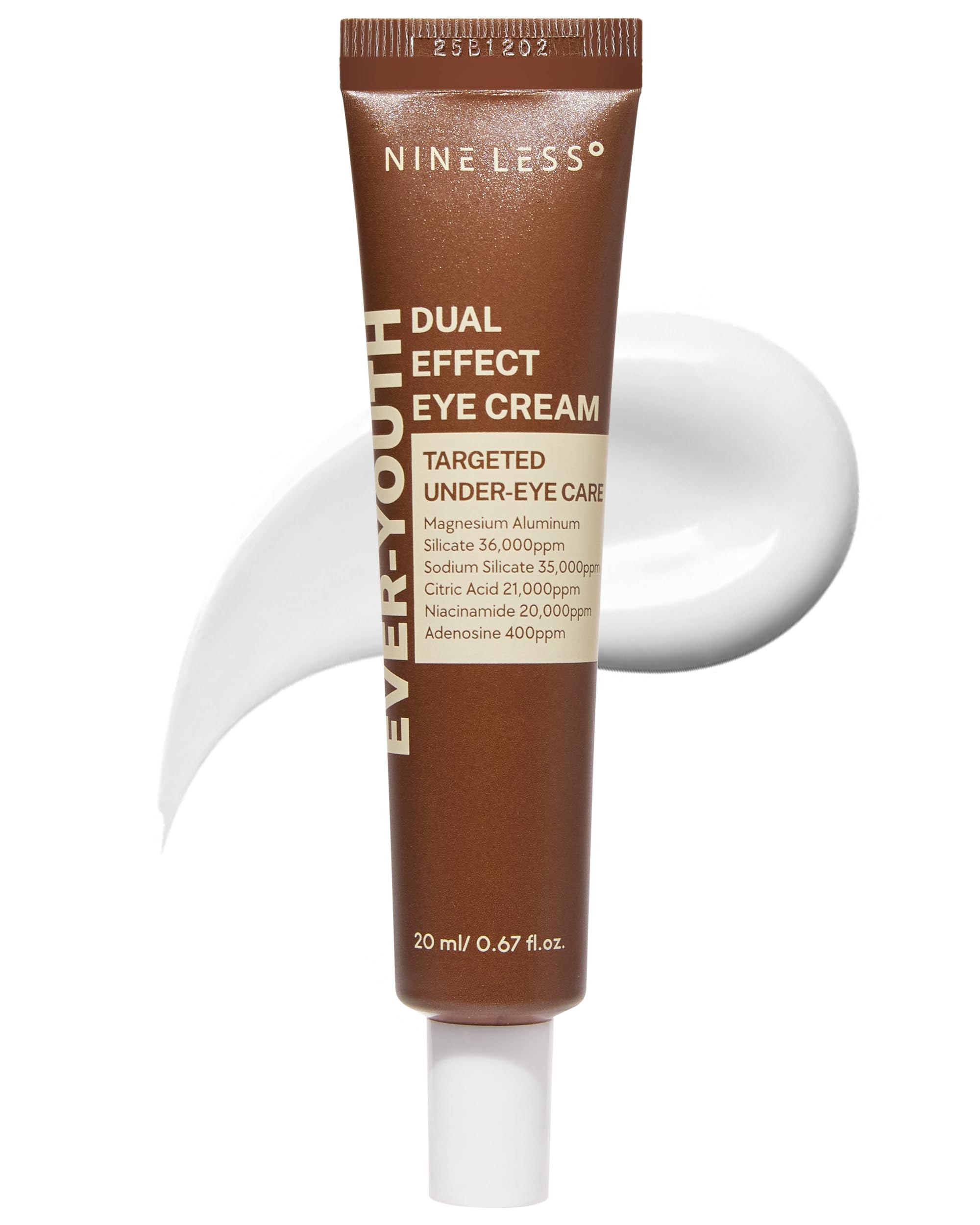 NINELESS Ever-Youth eye cream bottle close-up showing premium packaging and soothing formula