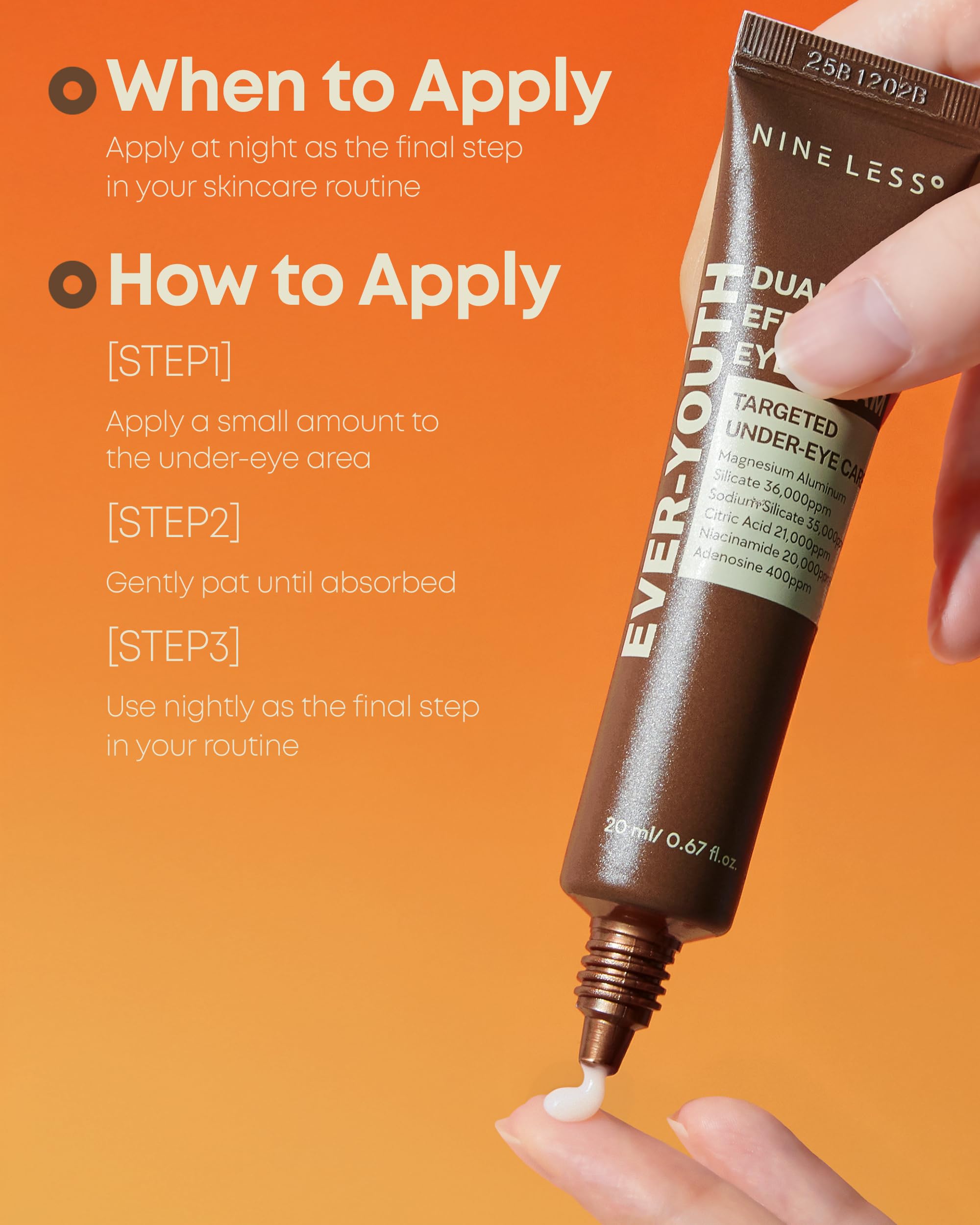 NINELESS Ever-Youth eye cream hydration matrix with hyaluronic acids for lasting moisture