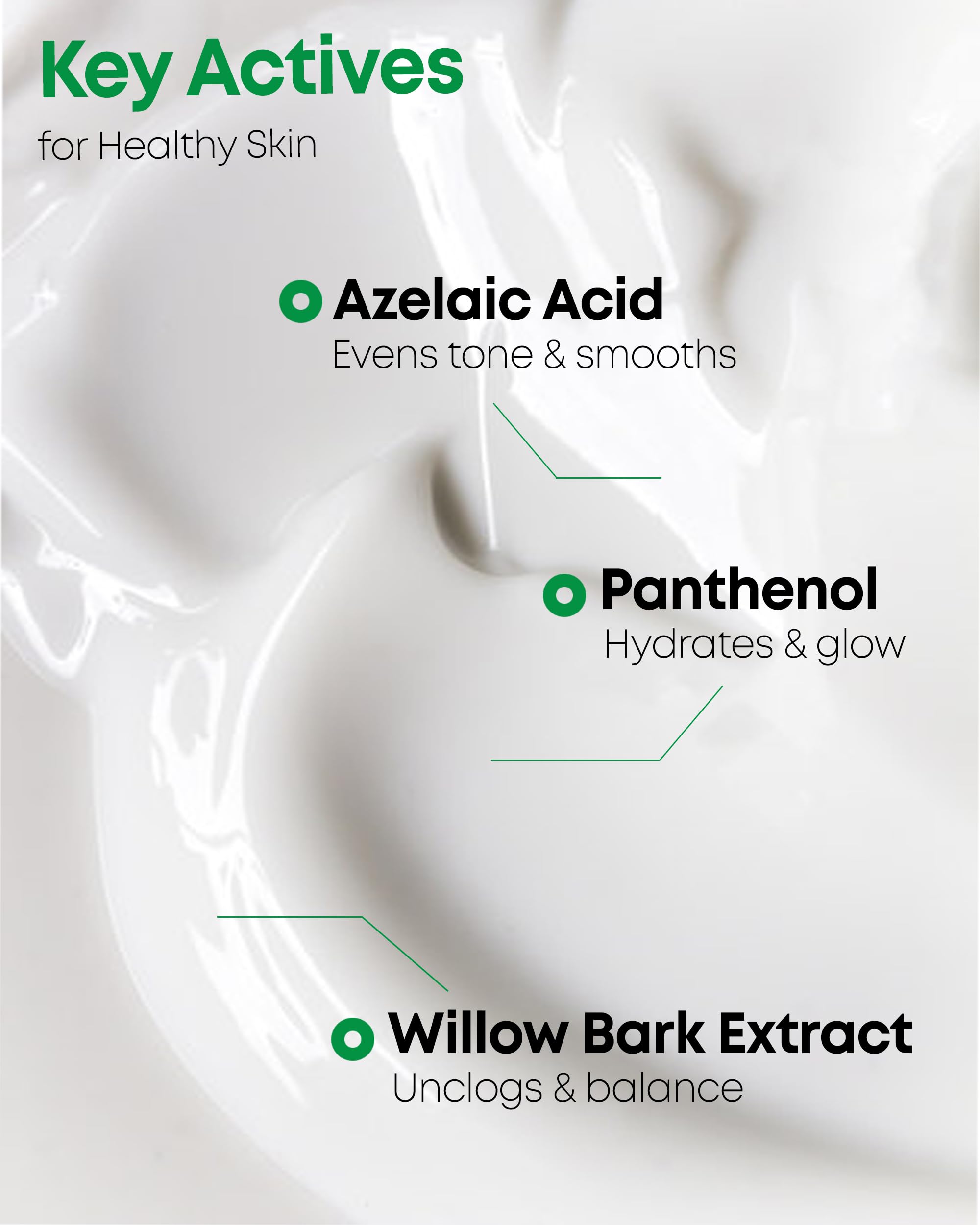 NINELESS A-Control cream texture close-up highlights lightweight absorption