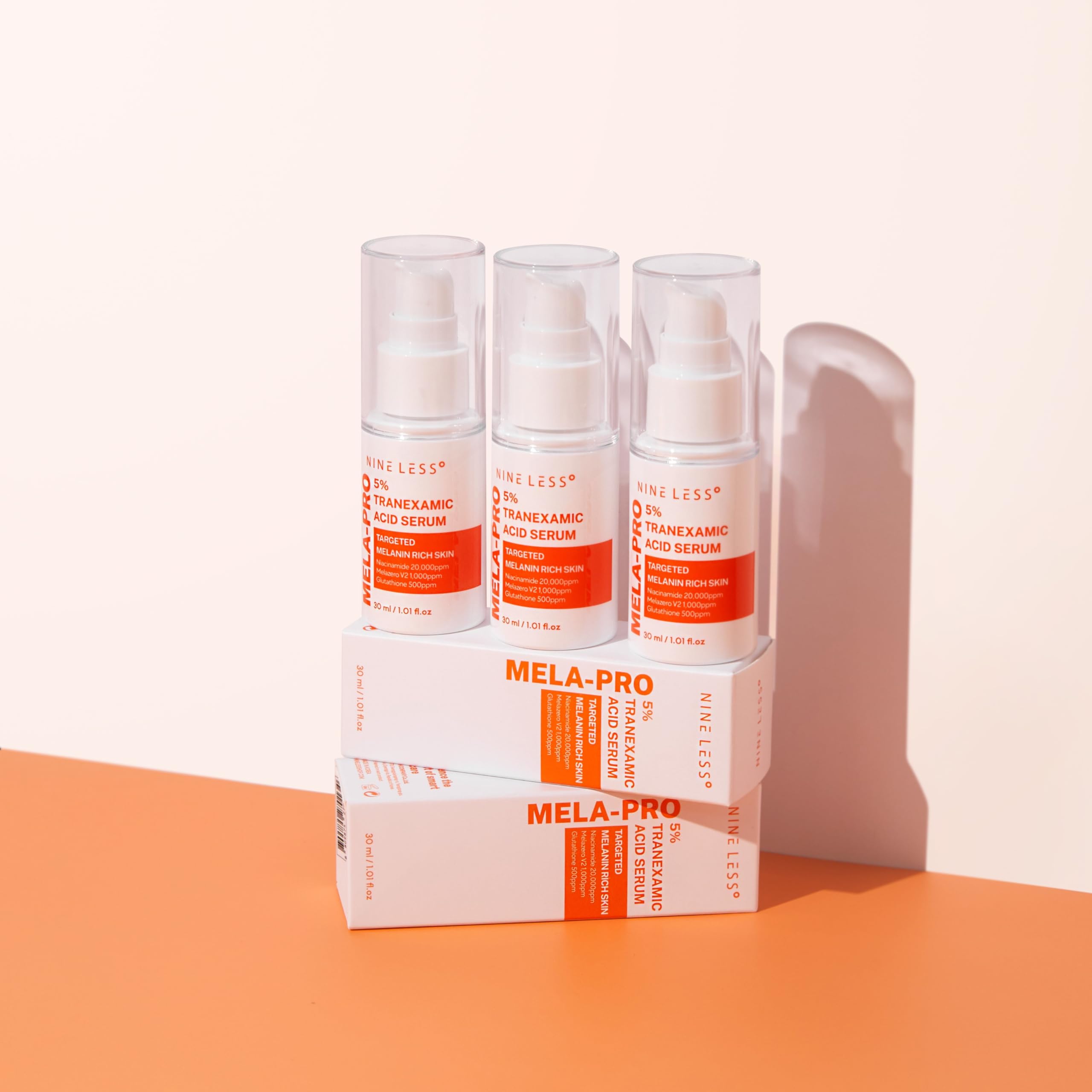 Nineless MELA-PRO serum daily use scene suitable for morning skincare rituals.