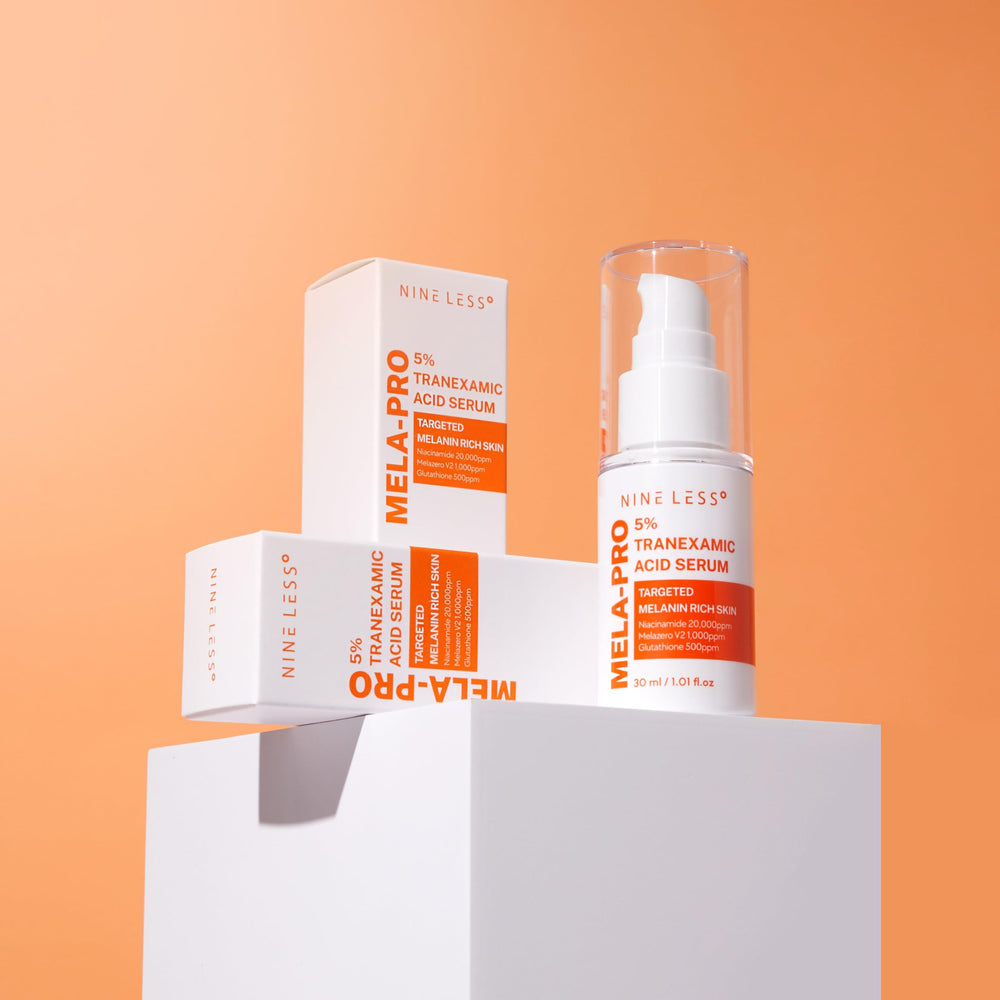 Nineless MELA-PRO serum dispenser pump demonstrating clean, precise application.
