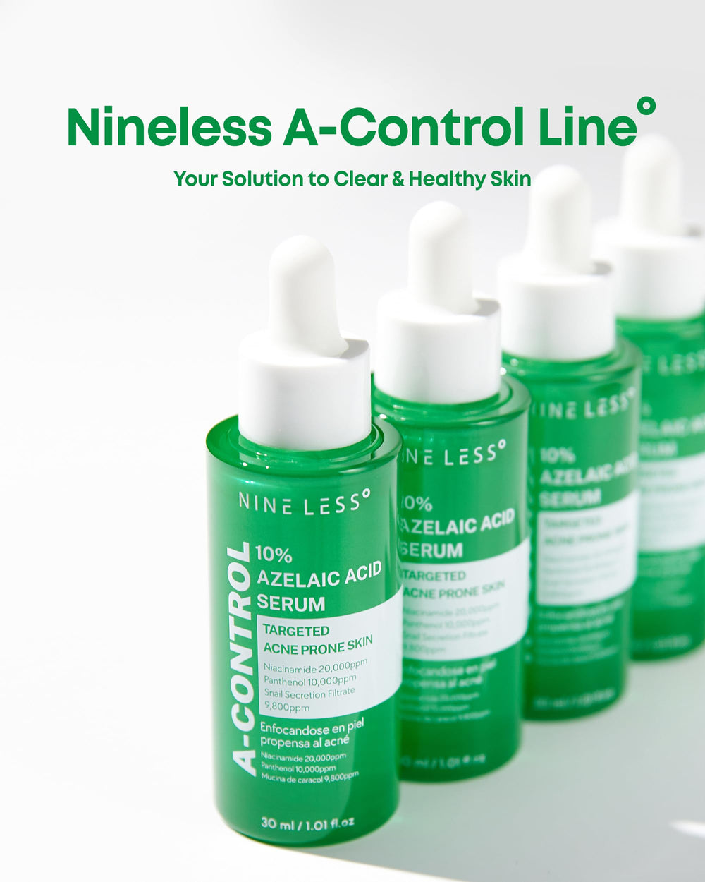 Morning and evening routine with Nineless for a simple skincare ritual.
