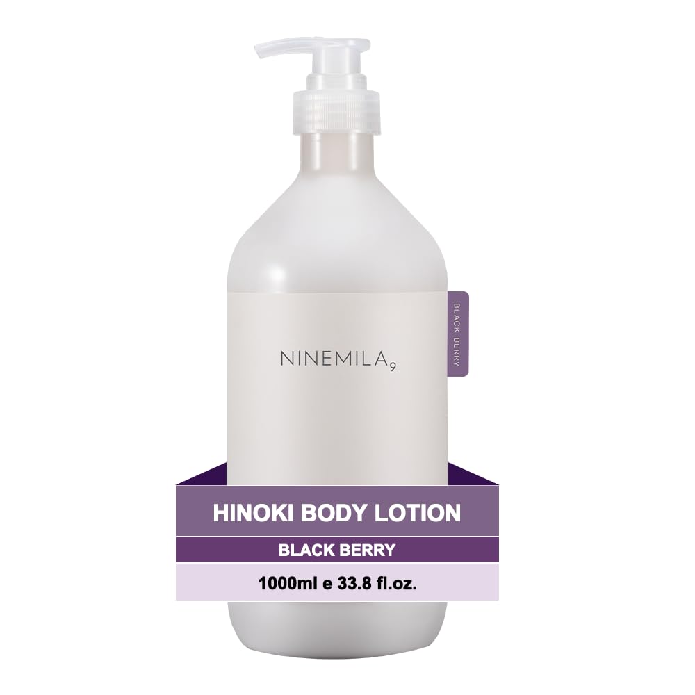 NINEMILA9 Pure Hinoki Body Lotion bottle, 1000ml pump for easy daily moisture.