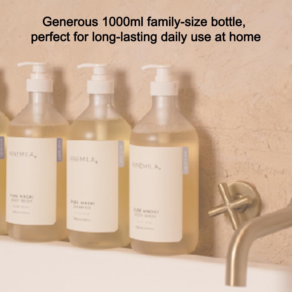NINEMILA9 Pure Hinoki Body Wash ingredients close-up with AHA and BHA