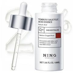NING DERMOLOGIE 2% salicylic acid serum bottle pour for refined pores