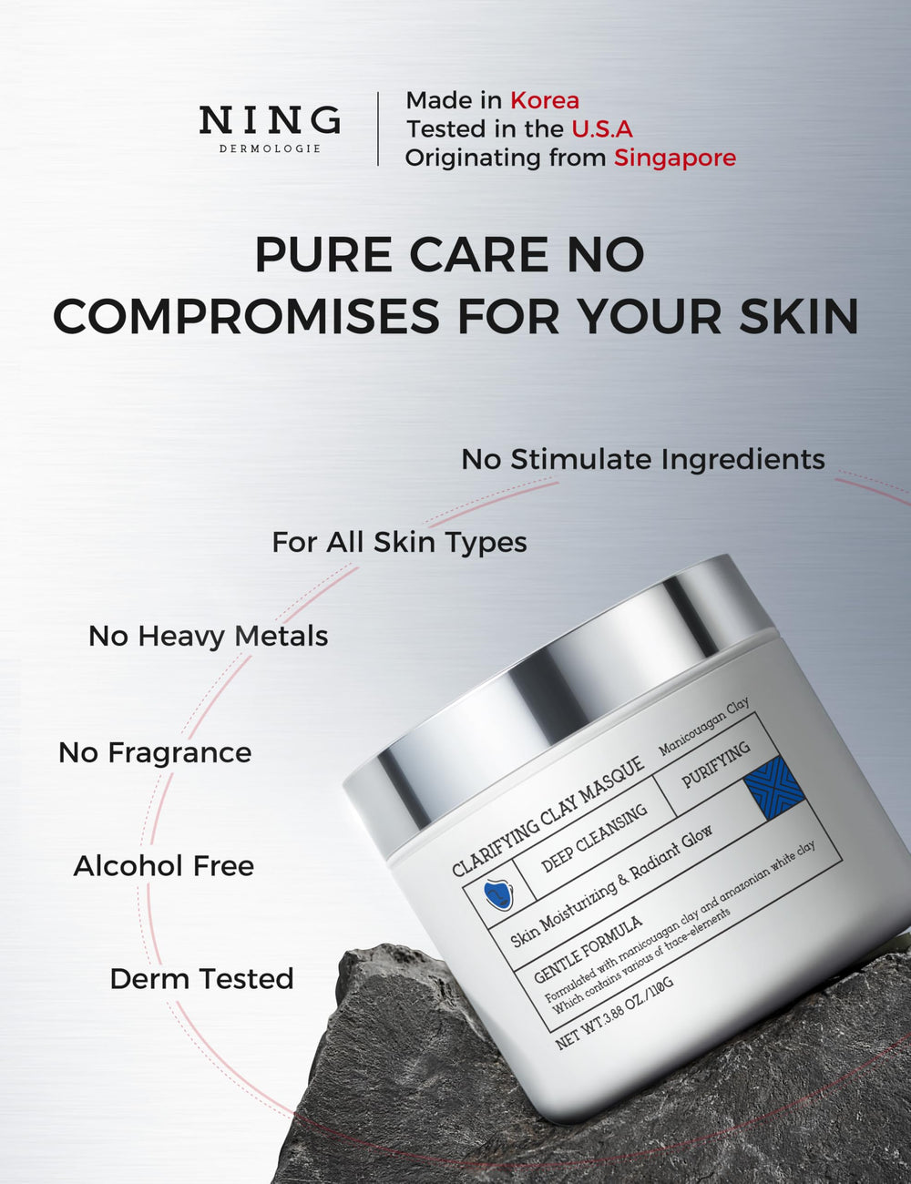 NING DERMOLOGIE deep cleanse pores visual highlights purifying action on congested skin