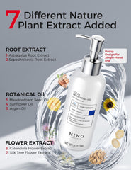 NING DERMOLOGIE keratin complex action with fibrous particles visible on surface