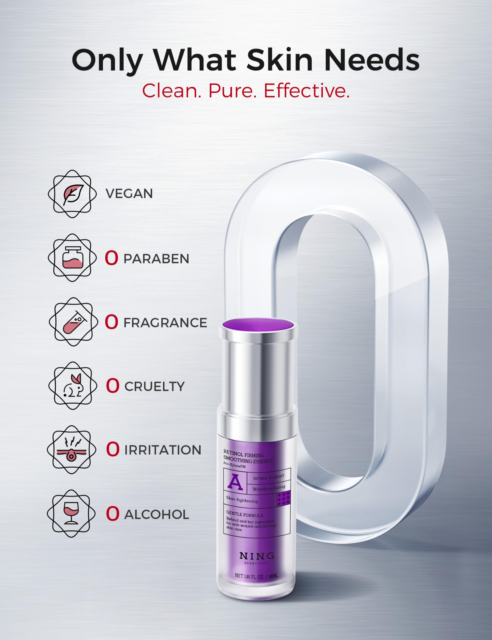 NING DERMOLOGIE Retinol Serum non-greasy hydration on facial skin