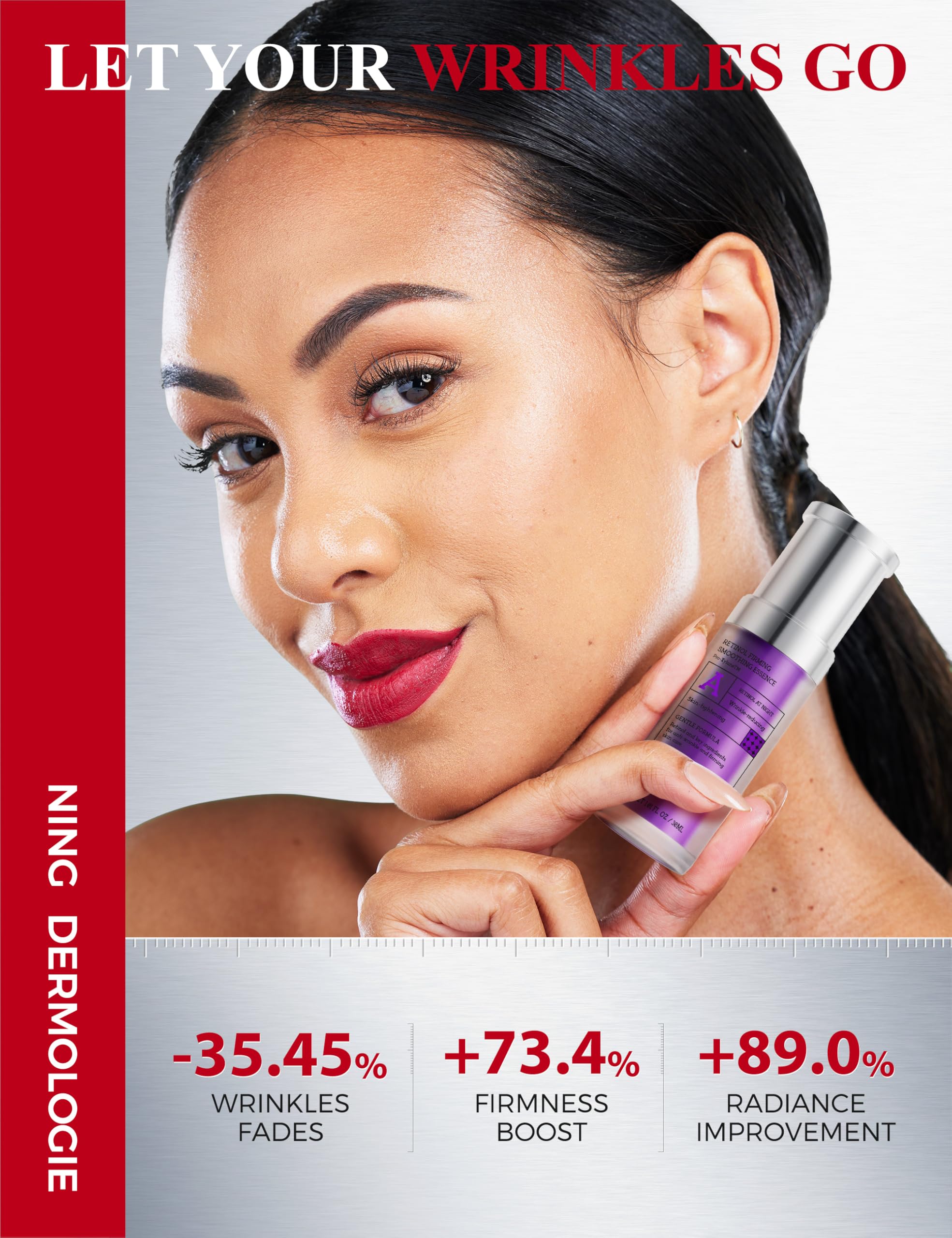 NING DERMOLOGIE Retinol Serum ingredients with peptides for firming