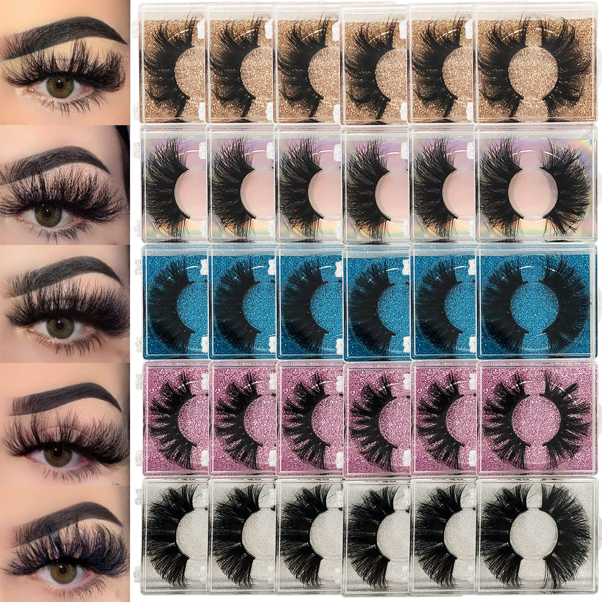 Ninglash 25mm mink lashes 30-pack for bold, dramatic looks.