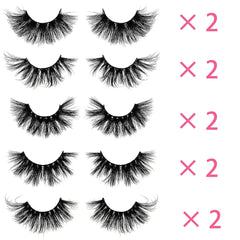 Ninglash Mink Lashes with five styles for versatile eyelash aesthetics.