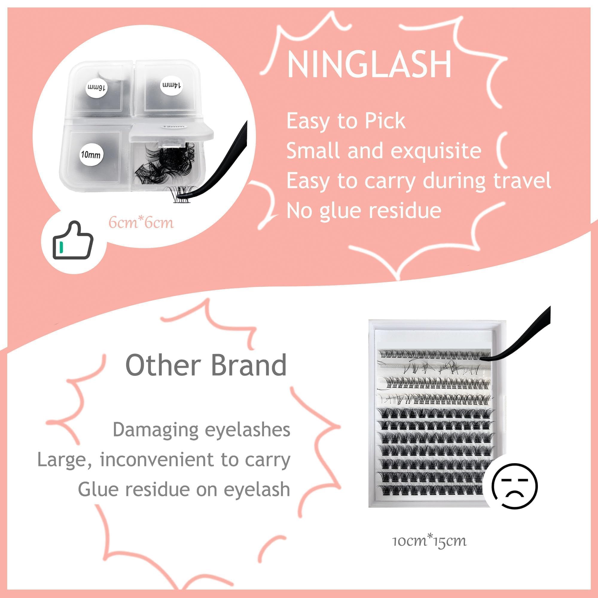 Ninglash eco-friendly packaging reduces waste and supports storage.
