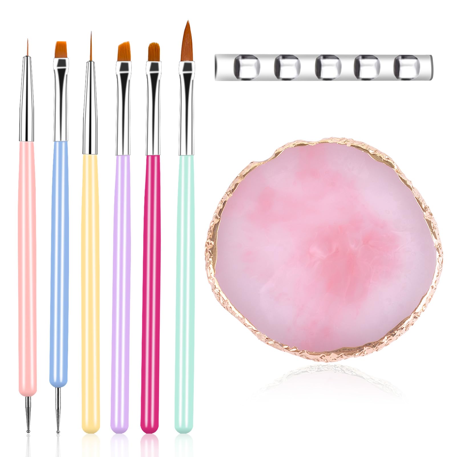Ningrou resin nail art palette with gold rim for precise color mixing.