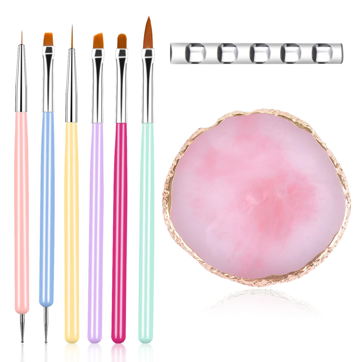 Ningrou resin nail art palette with gold rim for precise color mixing.